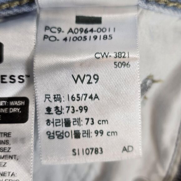 Levis Low Pro Straight Jeans Womens 29 Light Wash Ripped Distressed Cotton - Picture 12 of 16